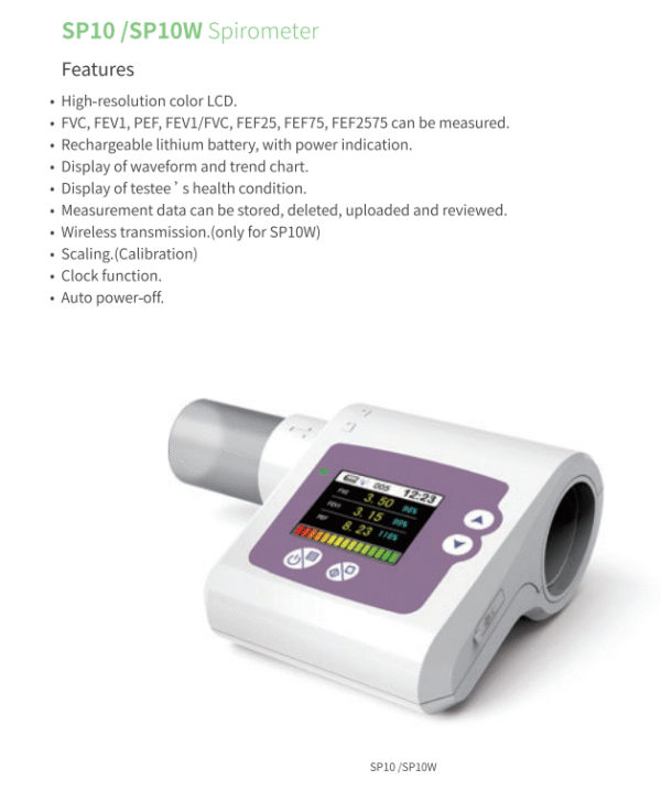 SP10/SP10W Spirometer