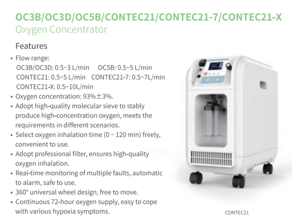 OC3B/OC3D/OC5B/CONTEC21/CONTEC21-7/CONTEC21-X Oxygen Concentrator