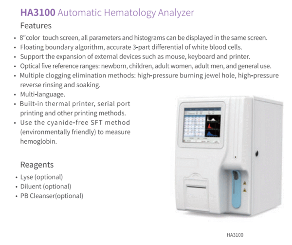 HA3100 Automatic Hematology Analyzer