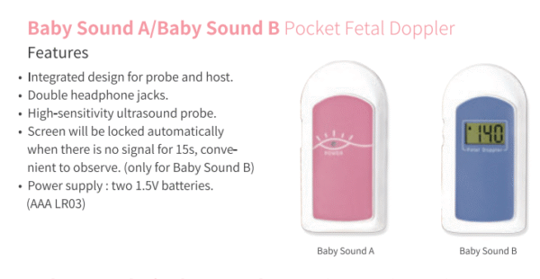 Baby Sound A/Baby Sound B Pocket Fetal Doppler