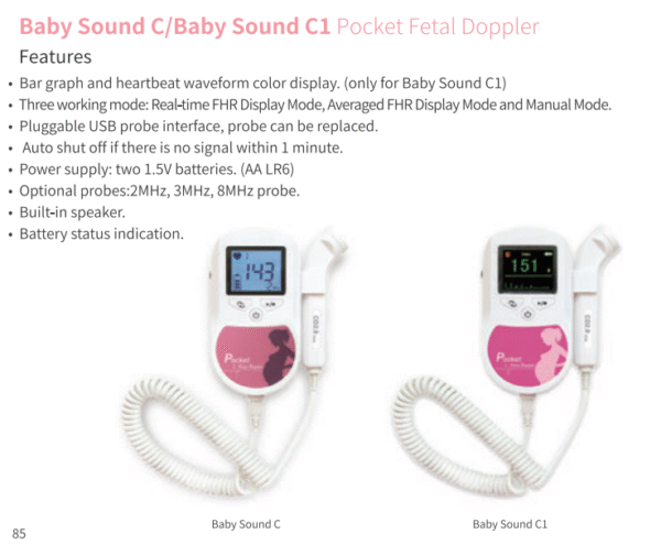 Baby Sound C/Baby Sound C1 Pocket Fetal Doppler